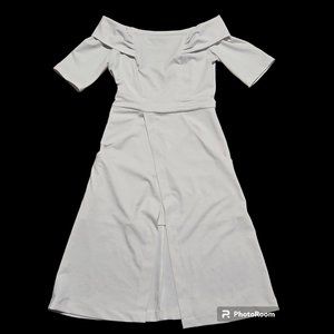 ModelShow White High Low dress with Pockets